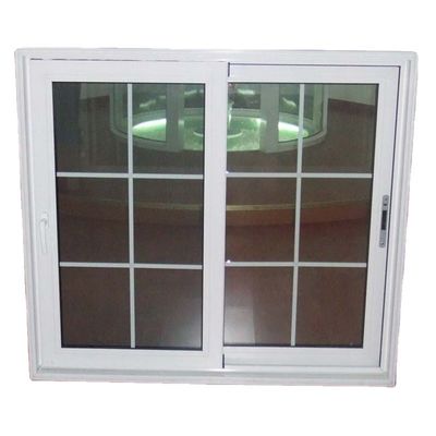 Упругое стекло Upvc/Pvc Сдвижное окно с декоративными решетками и ветрозащитной функцией