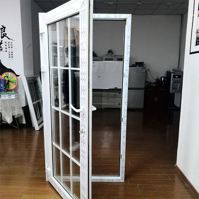 Упругое стекло Upvc/Pvc Сдвижное окно с декоративными решетками и ветрозащитной функцией