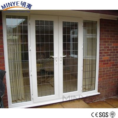 Упругое стекло Upvc/Pvc Сдвижное окно с декоративными решетками и ветрозащитной функцией