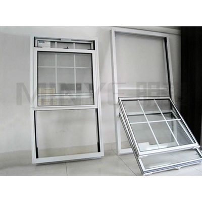 Ручное вертикальное скользящее окно UPVC с закаленным стеклом и сеткой для экрана из стекловолокна