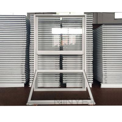 Ручное вертикальное скользящее окно UPVC с закаленным стеклом и сеткой для экрана из стекловолокна