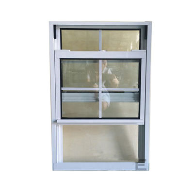 Ручное вертикальное скользящее окно UPVC с закаленным стеклом и сеткой для экрана из стекловолокна