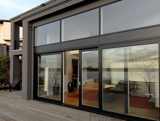 Звукоизоляция Французский стиль UPVC стеклянные раздвижные двери для бесшовного внутреннего и наружного потока