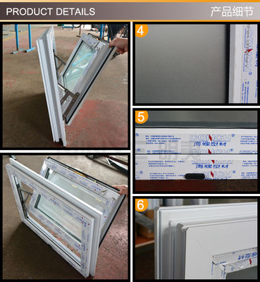 Открытый обычный профиль ПВХ, цветовой настройка, UPVC/PVC горизонтально поворачиваемые одноподвесные окна
