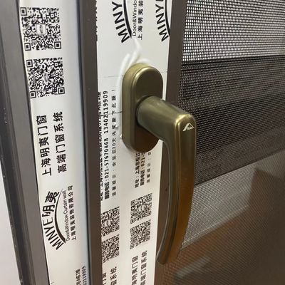 Минималистские стеклянные двери с китайским верхним оборудованием Алюминиевые двулистные окна
